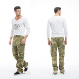 2017 New Men Cargo Pants army green big pockets decoration Casual easy wash male autumn pants Cotton Overalls mens trousers