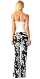 2017 New Loose High Waist Flare Wide Leg Floral Print Long Palazzo Pants Formal Trousers For Women 2017 New Loose High Waist Flare Wide Leg Floral Print Long Palazzo Pants Formal Trousers For Women