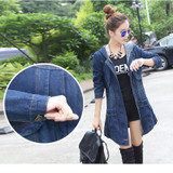 2017 New Long Jackets For Women Long Sleeve Plus Size Jean Jacket Woman Fashion Slim New Loose Denim Jacket Coats Denim Hoodies