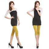 2017 new leggings Casual Women Ladies Seamless Solid Stretch Skinny Cropped To Calf women leggings Half Pants pants