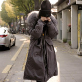 2017 New Large Fur Coat Winter Jacket Women Thicken Warm Padded Cotton Parkas Oversized Black Long Coat  Parka