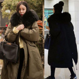 2017 New Large Fur Coat Winter Jacket Women Thicken Warm Padded Cotton Parkas Oversized Black Long Coat  Parka