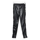 2017 NEW Ladies Sexy Wet Look Leggings Black Lace Side Shiny Leather Look