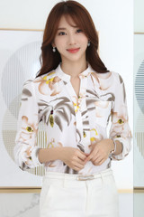 2017 New Fashion V-Neck Chiffon Blouses Slim Women Chiffon Blouse Office Work Wear shirts Women Tops Plus Size Blusas 882G 25