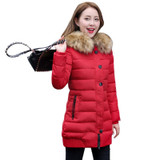 2017 New Fashion Thick Parkas With Big Fur Detachable Winter Jacket Women Long Cotton Hooded Outerwear Coat Female