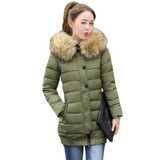 2017 New Fashion Thick Parkas With Big Fur Detachable Winter Jacket Women Long Cotton Hooded Outerwear Coat Female