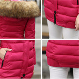 2017 New Fashion Thick Parkas With Big Fur Detachable Winter Jacket Women Long Cotton Hooded Outerwear Coat Female