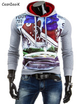 2017 new fashion Sweatshirt men hit color men hoodies hip hop 3D Print hoodies slim freeshipping tracksuit
