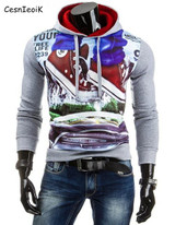 2017 new fashion Sweatshirt men hit color men hoodies hip hop 3D Print hoodies slim freeshipping tracksuit