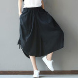 2017 New Fashion Summer Plus Size Casual Loose Vintage Cotton Linen Pants Women High Waist Wide Leg Pants Harem Pants Pantalones