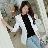 2017 New Fashion Single One Button Blazer Women Suit Jacket Plus Size White Black Pink Blue Candy Color Casual Blazers Jackets
