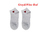 2017 New Fashion Short Socks Women Heart Ankle High Low Cut Socks Female Cotton Invisible For Summer 5 Colors
