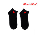 2017 New Fashion Short Socks Women Heart Ankle High Low Cut Socks Female Cotton Invisible For Summer 5 Colors