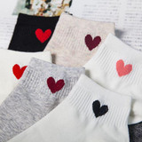 2017 New Fashion Short Socks Women Heart Ankle High Low Cut Socks Female Cotton Invisible For Summer 5 Colors