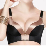 2017 New Fashion sexy push up bra solid color seamless Underwear bras for women deep V-neck sexy young girl bra brassiere b68