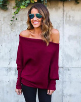 2017 new fashion Sexy autumn winter women new fashion bat sleeve loose sweater coat sweater 5 colors
