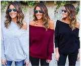 2017 new fashion Sexy autumn winter women new fashion bat sleeve loose sweater coat sweater 5 colors