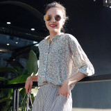 2017 New Fashion Printed Designs Half Sleeve Chiffon Blouse For Women Tops Summer Vintage Shirts Blouse Shirt