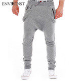2017 New Fashion Men's Jogger Pants Men Loose Hip Hop Harem Joggers Cotton Solid Comfort Casual acting Sweatpants Trousers