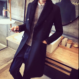 2017 New Fashion Men Winter Windbreaker Formal Trench Thick Coat Overcoat X-Long Wool Jacket Outwear Fur collar Warm Clothes Top