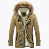 2017 New Fashion Men Winter Jacket Warm Fur Collar Thicken Winter Coat Men Parka Casual Hooded Outwear Parka Men S-4XL