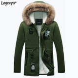 2017 New Fashion Men Winter Jacket Warm Fur Collar Thicken Winter Coat Men Parka Casual Hooded Outwear Parka Men S-4XL