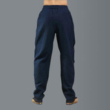 2017 New Fashion Men Casual Pants Linen Cotton Trousers Loose Baggy Chinese Style Elastic Waist Hip Hop Harem Pants