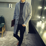2017 New Fashion Long Men's Trench Coat Single Breasted Overcoat High Quality Men Jackets Free Shipping