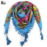 2017 New Fashion Ladies Big Square Scarf Printed Women Brand Wraps Hot-Sale Winter ladies Scarves cotton india floural headband