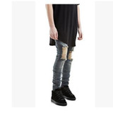 2017 New Fashion Jean Slim Homme Skinny Pencil Pants Style Hip-hop Mens Slim Fit Jeans Men Streetwear Mens Ripped Biker Jeans