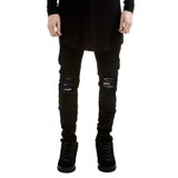 2017 New Fashion Jean Slim Homme Skinny Pencil Pants Style Hip-hop Mens Slim Fit Jeans Men Streetwear Mens Ripped Biker Jeans