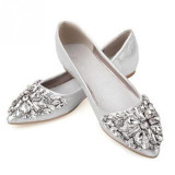 2016 SUMMER STYLE flats shoes women Fashion Flats for Women Pointed Toe Soft Flat Heel Shoes Rhinestone flats Plus Size 35-40