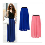 2016 Summer style Fashion Long Maxi Skirts Newest Elastic Waist Bohemia Long-Length Women Skirts Colorful Casual Skirts
