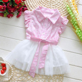 2016 summer Korean baby girls clothes flower dress for infant baby girls clothing birthday party princess tutu dresses costumes