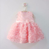 2016 Summer babies dress flower girl infant dresses lace princess clothes bow toddler party wedding dress newborn birthday dress