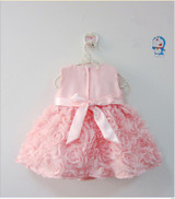 2016 Summer babies dress flower girl infant dresses lace princess clothes bow toddler party wedding dress newborn birthday dress