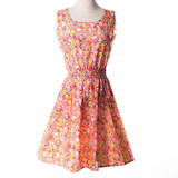 2016 Summer Autumn New Women Casual Bohemian Floral Dress Sleeveless Vest Printed Chiffon Women Dresses Plus Size LYQ56-bo