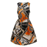 2016 summer autumn Korean Women casual Bohemian floral leopard sleeveless vest printed beach chiffon dress vestidos LYQ56-An-E