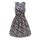 2016 summer autumn Korean Women casual Bohemian floral leopard sleeveless vest printed beach chiffon dress vestidos LYQ56-An-E