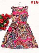 2016 summer autumn Korean Women casual Bohemian floral leopard sleeveless vest printed beach chiffon dress vestidos LYQ56-An-E