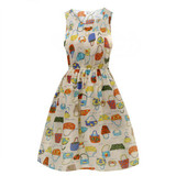 2016 summer autumn Korean Women casual Bohemian floral leopard sleeveless vest printed beach chiffon dress vestidos LYQ56-An-E