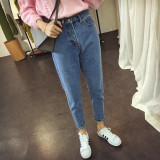 2016 Stylish Women Boyfriend BF Jeans Stretch Denim Trousers Ladies High Waisted Vintage Slim Pencil Jeans Pants Female