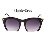 2016 Stylish Half Rim Sunglasses Women Brand Designer Fashion Vintage Lady UV400 Cat Eye Sunglasses Men Party Sun Glass Metal