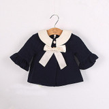 2016 spring&amp;autumn newborn girls cloak half trumpet sleeves girls clothing cardigan suit 4-24M red kids jacket casaco infantil
