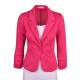 2016 Spring Women Slim Blazer Coat Hot Fashion Elegant Jacket One Button Brand Ladies Blazers Work Wear Casaco Feminino Clothes