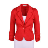 2016 Spring Women Slim Blazer Coat Hot Fashion Elegant Jacket One Button Brand Ladies Blazers Work Wear Casaco Feminino Clothes