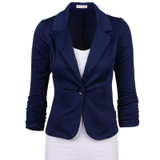 2016 Spring Women Slim Blazer Coat Hot Fashion Elegant Jacket One Button Brand Ladies Blazers Work Wear Casaco Feminino Clothes
