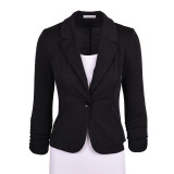 2016 Spring Women Slim Blazer Coat Hot Fashion Elegant Jacket One Button Brand Ladies Blazers Work Wear Casaco Feminino Clothes