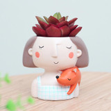 Flower Girl Planter Set - 4pcs European Style Succulent Plants Planter Pot Mini Bonsai Cactus Flower Pot Home Decor Craft