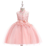 Flower Girl Dresses For Weddings Ball Gown Cap Sleeve Tulle Appliques Bow First Communion Dresses For Little Girls